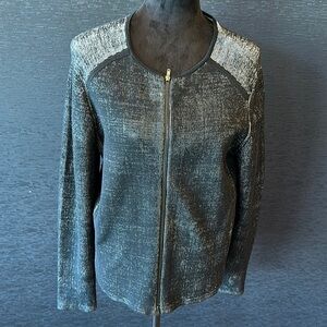 Eileen Fisher Black and Cream Women's Cardigan